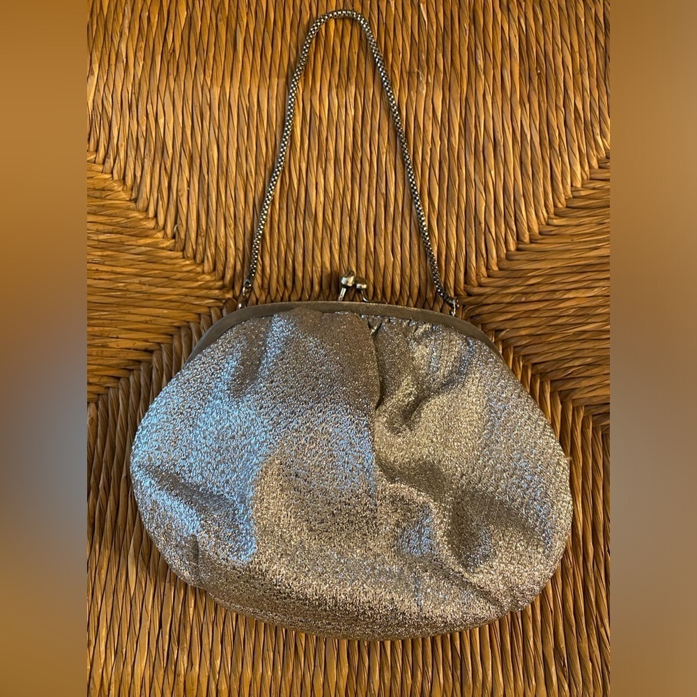 Vintage Silver Evening Bag clutch by Du-Val 1960s Unique